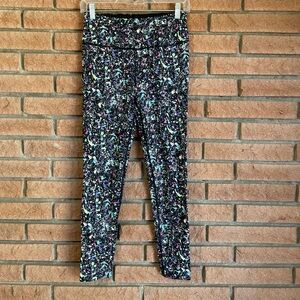 Victoria's Secret Black Multicolor Splatter Leggings